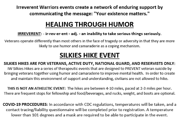 Irreverent Warriors Silkies Hike - Boise, ID image