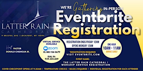 The Latter Rain Cathedral | Worship Service Registration tickets