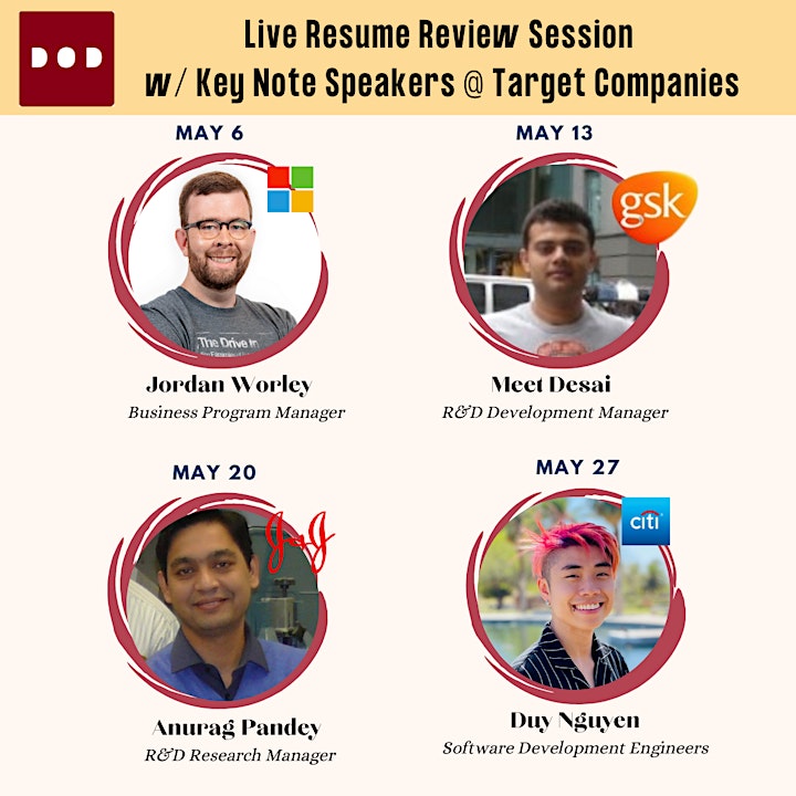 
		Live Resume Review Session with Key Note Speakers @ Target Companies image
