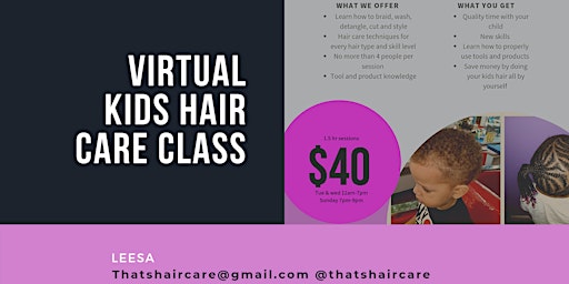 Virtual Kids Haircare Class