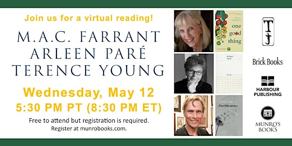 Munro's Books Presents: M.A.C. Farrant, Arleen Pare & Terence Young