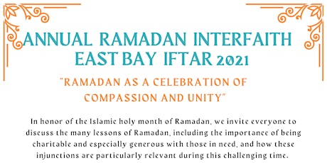 Annual  Ramadan Interfaith East Bay Iftar primary image