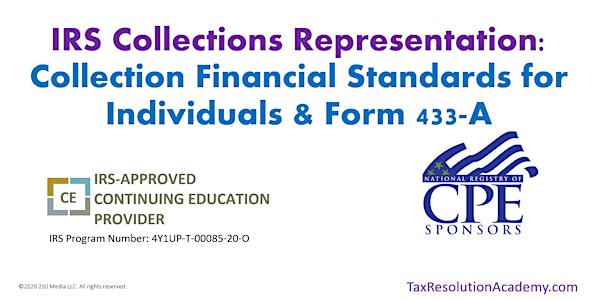 CTR-111: IRS Collection Financial Standards for Individuals & Form 433-A