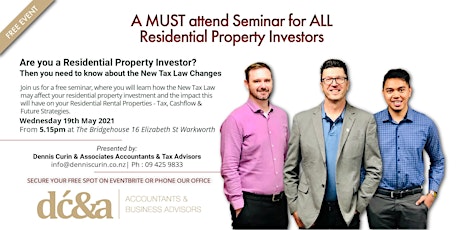 A MUST attend  FREE Seminar for ALL  Residential Property Investors primary image