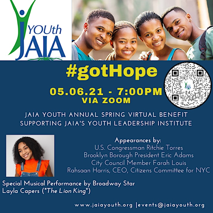 #GotHope: JAIA YOUth Annual  Spring Virtual Benefit image
