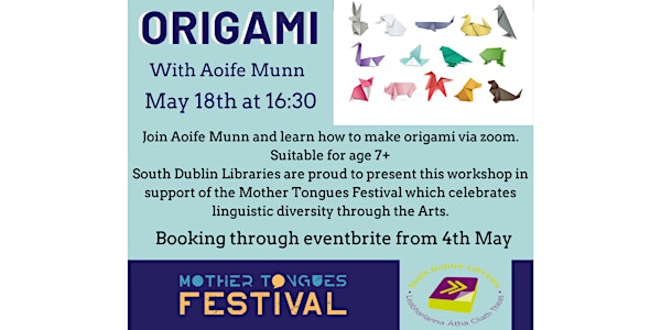 Origami Workshop for kids with Aoife Munn