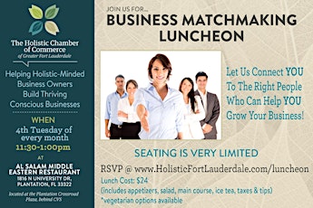 Business Matchmaking Luncheon at The Holistic Chamber of Commerce of Fort Lauderdale  – May 26th, 2015 primary image