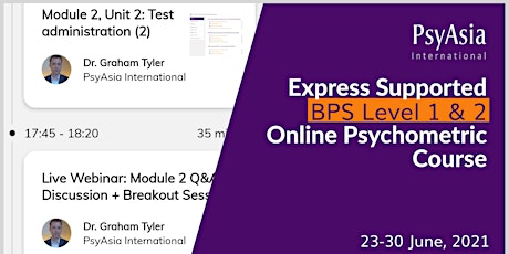 BPS Level 1&2 Online Psychometric Test User Course Express Supported Intake primary image