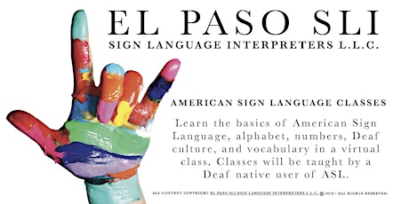 June American Sign Language ASL 101  6:00 PM- 7:00 PM MST primary image