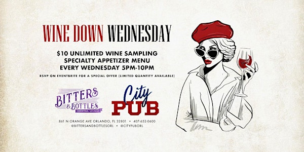 Wine Down Wednesday | City PUB - Bitters & Bottles | 861 N Orange Ave