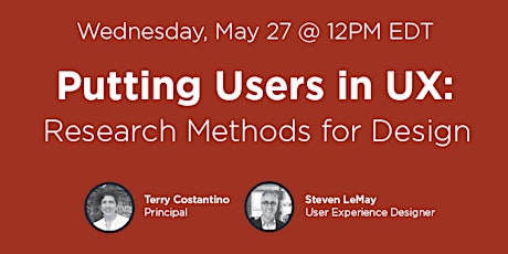 WEBINAR - Putting Users in UX: Research Methods for DESIGN primary image