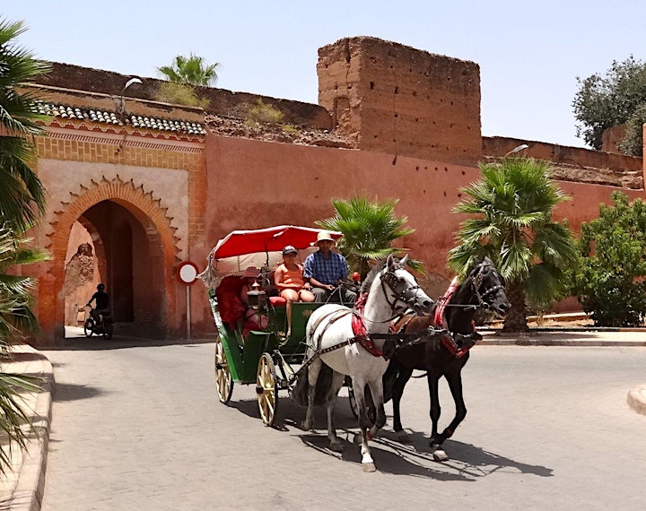 Virtual Live Marrakech Horse Carriage Ride with Walking Tour in Medina image