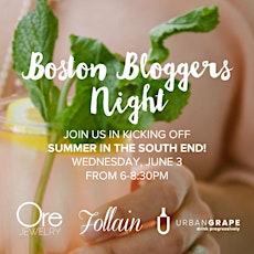 Summer in the South End: Boston Bloggers + Ore Jewelry, Follain and Urban Grape!
