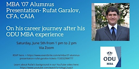 MBA '07 Alumnus Presentation- Rufat Garalov primary image