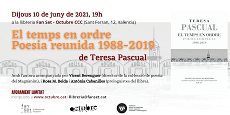 El temps en ordre Poesia reunida 1988-2019, Teresa Pascual