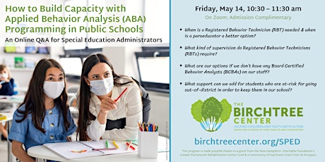 Build Capacity with ABA: An Online Q&A for Special Education Administrators primary image