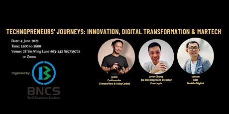 Technopreneurs' Journeys: Innovation, Digital Transformatio & MarTech primary image