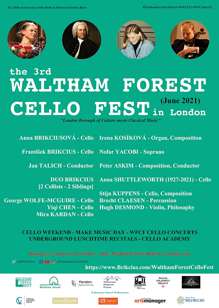 Waltham Forest Cello Fest - J. S. BACH: Suites / František Brikcius - Cello image
