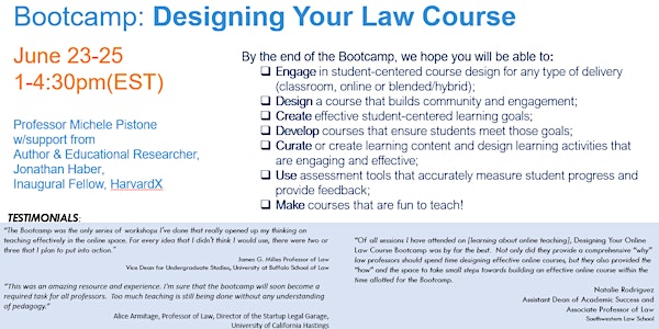 Bootcamp: Designing Your  Law Course