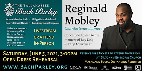 Reginald Mobley with Bach Parley - OPEN Dress Rehearsal – Saturday, June 5 primary image