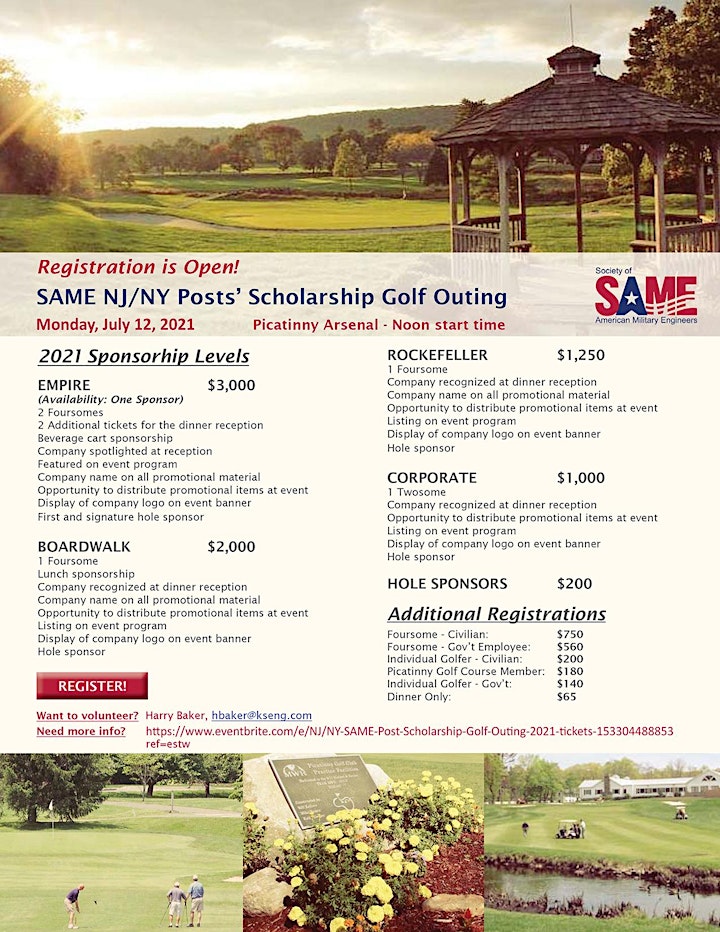 NJ/NYC  SAME Post Scholarship Golf Outing image