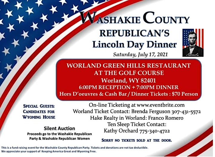  Washakie County GOP Annual Lincoln Day Dinner Fundraiser 2021 image 