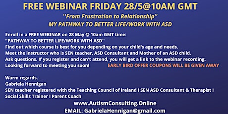''From Frustration to Relationship''MY PATHWAY TO BETTER LIFE/WORK WITH ASD primary image
