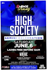 High Society: The Gemini Bash Saturday 6.6.15 @ Mirage! 21+ primary image