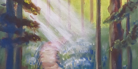 Light through Bluebell Wood - nJoyArt ONLINE Fun Acrylic Painting with Liz primary image