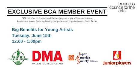 Member Event - Big Benefits for Young Artists primary image