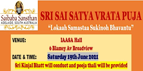 Sri Sai Satyavrat Pooja for Covid Relief primary image