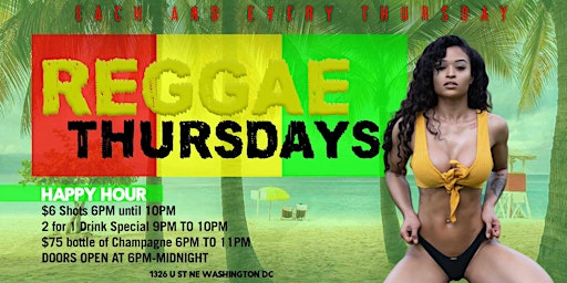 Imagem principal do evento Reggae Thursdays @ Pure Lounge | 2 for 1 Drink Special