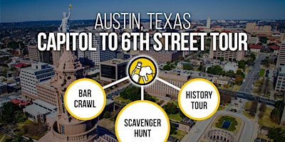 Imagem principal de Austin Bar Crawl and Sixth Street Walking Tour – Bar Trivia, On The Go!
