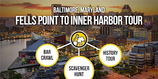 Primaire afbeelding van Baltimore Bar Crawl and Inner Harbor History Tour - Bar Trivia, On The Go!