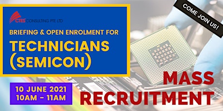 Mass Recruitment for Technicians (Semicon) - 10 June 2021 primary image