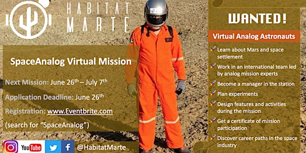 SpaceAnalog Virtual Mission by HABITAT MARTE