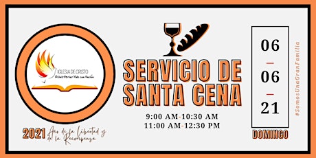 Imagen principal de Inscripción a Servicio de Santa Cena MVU - Domingo 06 de Junio de 2021