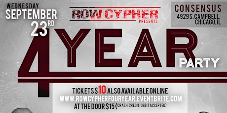 Row Cypher 4 Year Party primary image