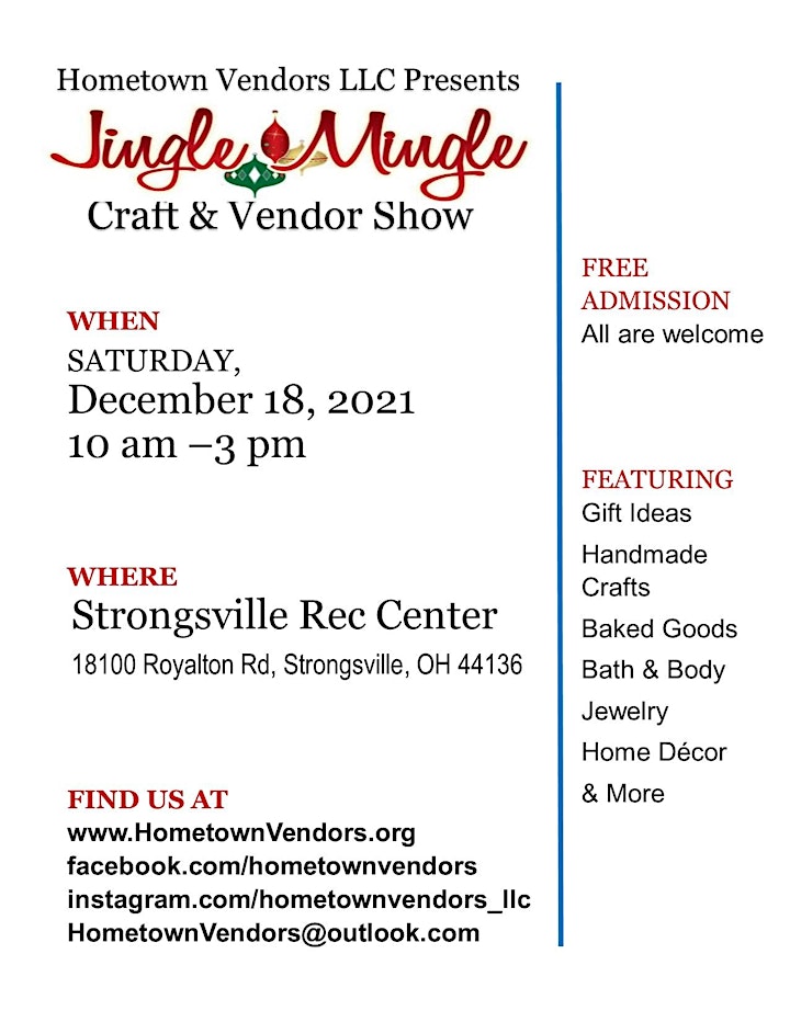 
		7th Annual Jingle Mingle Craft & Vendor Show image
