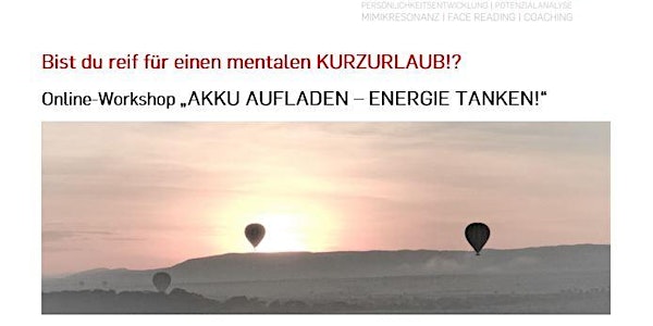 Online-Workshop „AKKU AUFLADEN – ENERGIE TANKEN!“