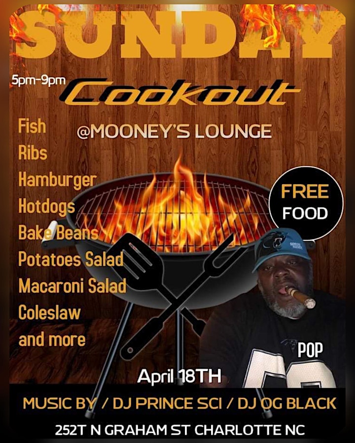 
		SUNDAY COOKOUT at Mooneys Lounge!! image
