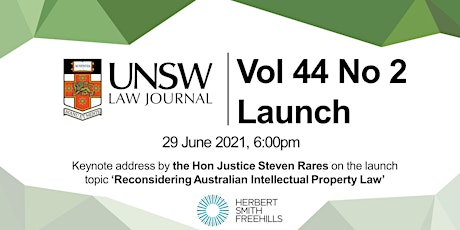 Imagem principal do evento UNSW Law Journal 44(2) Launch