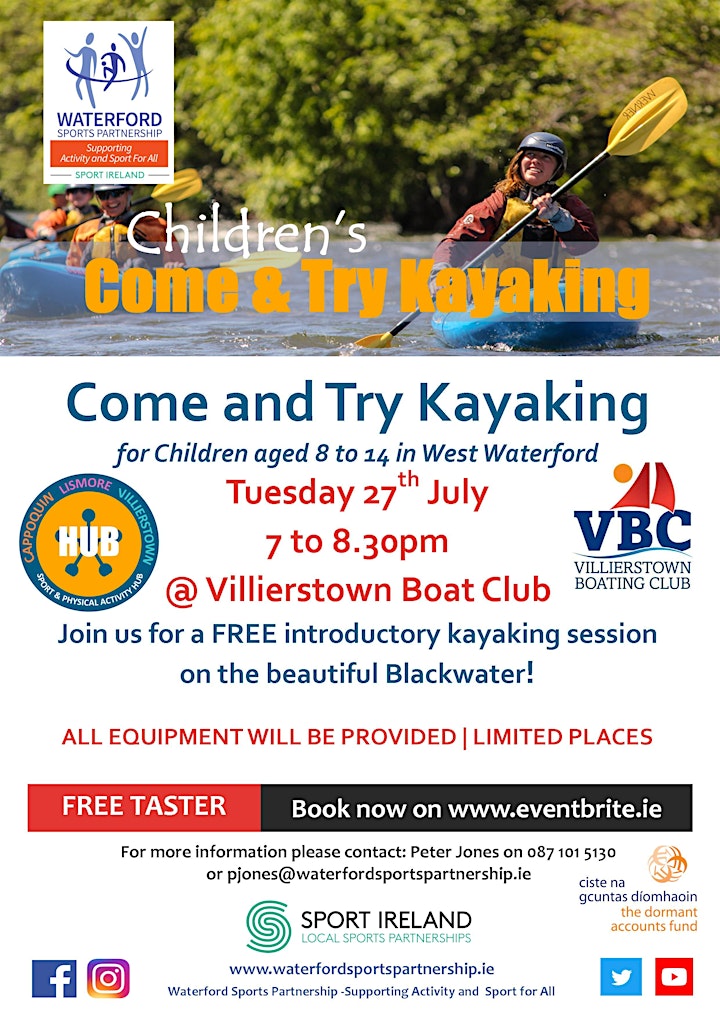 Come & Try Kayaking for Children (age 8-14) in West Waterford image