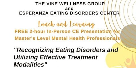 Recognizing Eating Disorders and Utilizing Effective Treatment Modalities primary image