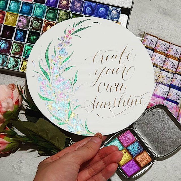 Watercolor Florals and Brush Lettering Course starts Oct 5(8 Sessions) image