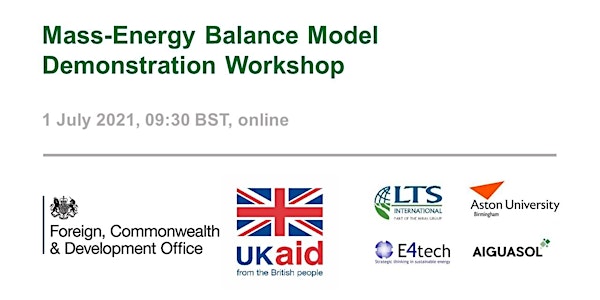 Mass-Energy Balance Model Demonstration Workshop