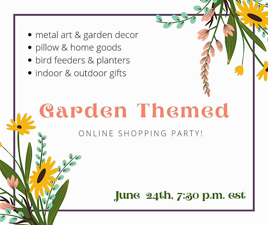 Online Garden Party Zoom id 448 841 6010