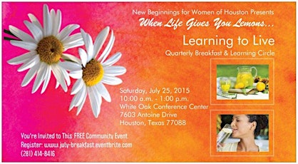 New Beginnings for Women Presents Quarterly Breakfast and Learning Circle primary image