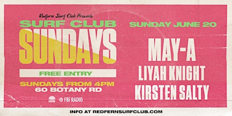 *POSTPONED* Surf Club Sundays: MAY-A + Liyah Knight + Kirsten Salty primary image