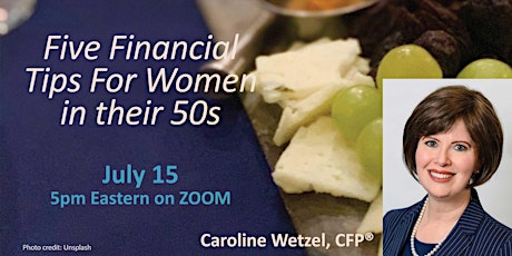 Five Financial Tips for Women in Their 50s: Virtual Happy Hour primary image